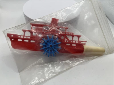 Vintage Bruder Germany RED Plastic Steamboat Boat Whistle Kazoo Toy SEE HTF - Image 1 of 4