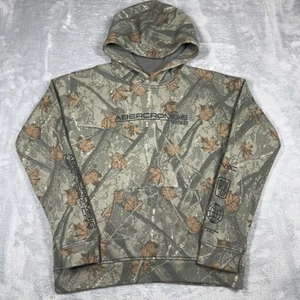 Abercrombie Kids Hoodie Youth 15/16 Green Camo Leaf Print Relaxed Fit Pullover - Picture 1 of 21