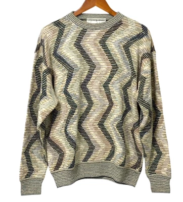 Suéter Ligero Jhane Barnes Para Hombres Abstracto Algodón Lino Italia Talla M Foto 1 de 4