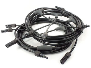 Amphenol H4 Par de 4 ramas de cables de conexión paralelos de 4 paneles solares de 24 pies de largo - Imagen 1 de 4