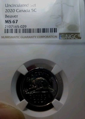 Top pop 2020 CANADA 5 Cent NGC M67 Coin LOWEST Mintage after 1972-see descriptio - Image 1 of 4