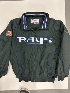1999 Tampa Bay Devil Rays Vintage Game Used Green Bench Jacket Large - Picture 1 of 5