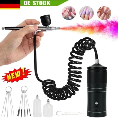 Airbrush Set Spritzpistole mit Kompressor Kabellose Mini Air Brush Tragbares *! - Bild 1 von 4