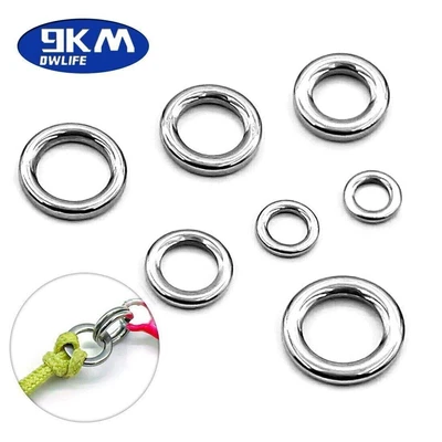 9KM DELIFE 20~100Pcs Fishing Solid Rings Heavy Duty Seamless Lure Connectors 150lbs~700lbs