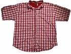 Rocawear Classic Button Down Shirt Mens Size 4XL Red Black Plaid Short Sleeve