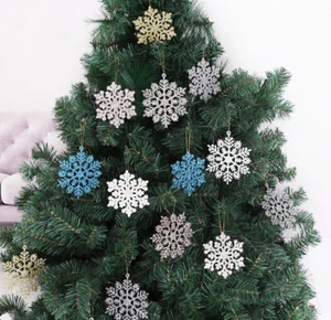 36x Schneeflocken Snowflakes Christbaumschmuck Aufhängen Weihnachtsdeko - Bild 1 von 9