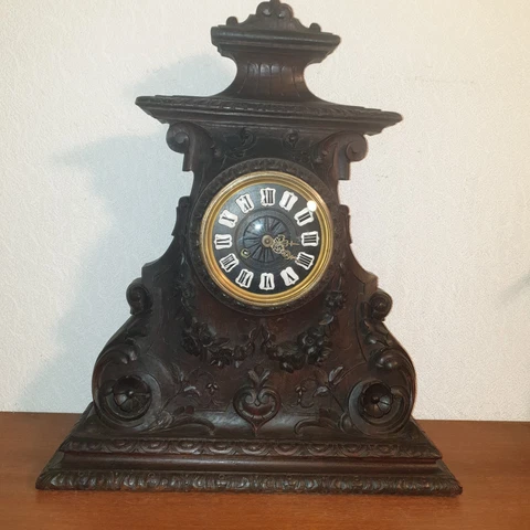 19th Century Black Forest Carved Oak  Massive Mantel Clock Cover