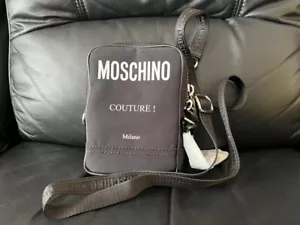 MOSCHINO COUTURE LOGO BLACK SHOULDER BAG NYLON NEW RRP £285 - Picture 1 of 4