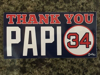 David Ortiz Boston Red Sox Thank You Papi 34 sticker - Image 1 of 2