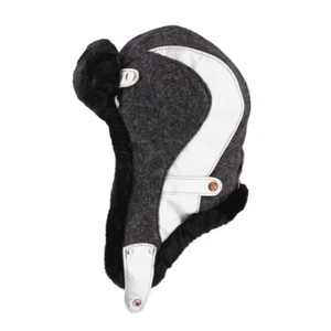 Gorro convertible de cuero gorro de piloto gorro de cuero gorro de piel piel trapper Leather Cap - Imagen 1 de 5