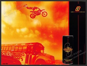 SoBe Adrenaline Rush 2000s Print Advertisement 2001 Trevor Vines Motocross - Picture 1 of 1