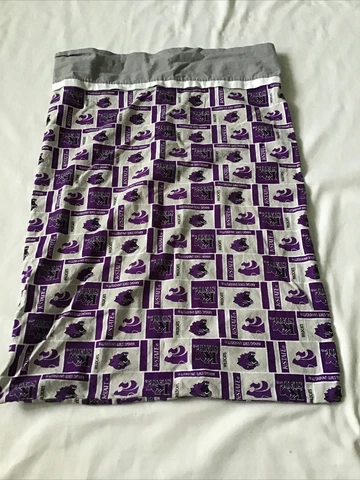 K-STATE WILDCATS Bedroom Cutter Pattern Fabric Twin Size Purple Pillow Case Sew Cover