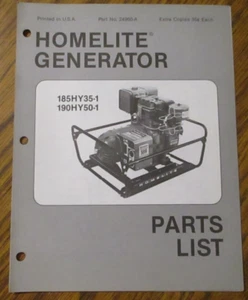 Homelite 185HY35-1 190HY50-1 Generatoren Teileliste Kataloghandbuch 24960A Textron - Bild 1 von 4
