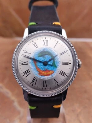 Piece Unique Watch Raketa Artwork Dial USSR 2609 Mechanical Handmade Leather  - Image 1 of 4