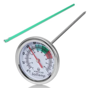 Long Stem Compost Soil Thermometer For Gardening Stainless Steel Soil Testing Th - Picture 1 of 7