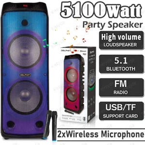 Wireless Portable FM Bluetooth Speaker Subwoofer Heavy Bass Sound Party Karaoke - Picture 1 of 19