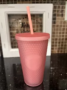 New 2022 Starbucks Pink Lemonade Jelly Soft Touch Studded 16oz Tumbler NO STRAW - Picture 1 of 4