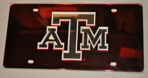 TEXAS A&M AGGIES CAR TRUCK TAG LICENSE PLATE TEXAS A&M AGGIES Acrylic Mirror - Picture 1 of 4