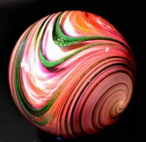 MARK MATTHEWS GLASMURMEL/2.720" RIESENKUGEL - HIMBEERE SPLOOSH - SCHNELL WELTWEIT - Bild 1 von 6