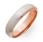 10K TWO TONE GOLD WEDDING RINGS,10K SOLID  WHITE & ROSE GOLD WEDDING BANDS 5MM