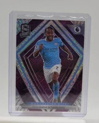 2021 Chronicles Soccer Spectra Purple Mojo Prizm Raheem Sterling #5 - Image 1 of 2