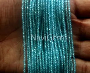 Perline sfaccettate rondelle apatite naturale migliore qualità misura 2 mm pietra preziosa lunga 13" - Foto 1 di 6