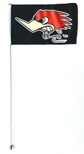 JLP 6 Ft Tall 1/4 In Pol3 12x19 Honda Woody Woodpecker ATV Whip Flag Glamis Flag - Picture 1 of 6