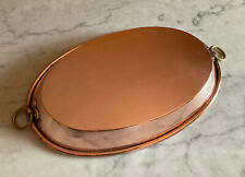 ANCIEN Plat ovale cuivre Copper Oval Dish Piatto rame Kupfer Pfanne ANTIQUE