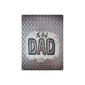 Best Dad insegna in latta in metallo 12""x16"" - regalo festa del papà, made in USA taglia: taglia unica - Foto 1 di 7