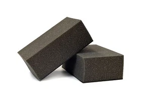 2PC, FINE GRADE CLAY BAR AUTO SPONGE BLACK DETAILING BLOCK CAR WASH MOTORCYCLE - Picture 1 of 12