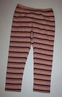 New Gymboree Girls Striped Metallic Gold Navy Red Leggings Pants 5 6 year  - Image 1 of 2