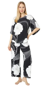 Conjunto de pijama estampado Sakura para mujer Natori negro/blanco talla XS - Imagen 1 de 3