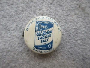 1919  LEWIS SMOKED SALT  other side CAN of LYE 10 cents  CELLULOID TAPE MEASURE - Picture 1 of 3