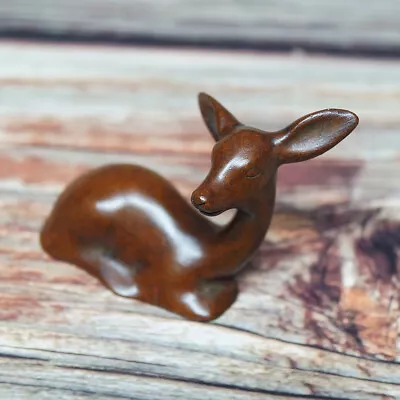 Exquisito cobre ciervo té mascota insecto pisapapeles bolígrafo poner bolígrafo estante pluma estatua Foto 1 de 4