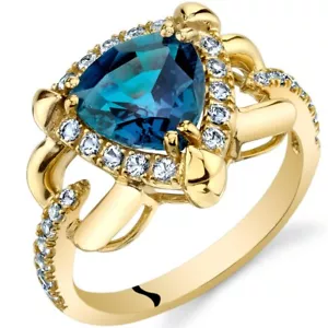 Oravo 14K Gelbgold 2,25 Karat Labor-erstellter Alexandrit Hommage Ring - Bild 1 von 3