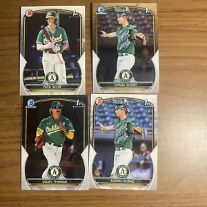 Oakland Athletics A’s 4 Card MLB Baseball Rookie RC Lot Bowman Susac Gelof - Picture 1 of 2