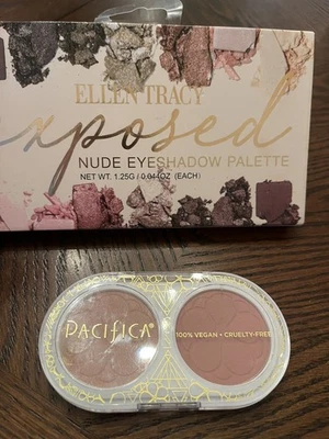 Ellen Tracy Exposed Nude Eyeshadow Palette + Pacifica Vegan Highlighter Blush - Image 1 of 4