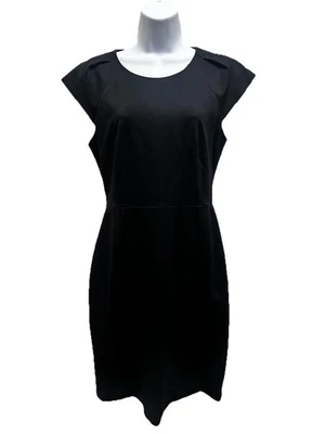 Vestido Vaina Kate Spade Negro Ponte Manga Gorra Negocios Carrera Oficina Talla 8 Foto 1 de 4