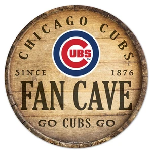 Chicago Cubs Sign Wood 14 Inch Round Barrel Top Design - Picture 1 of 1