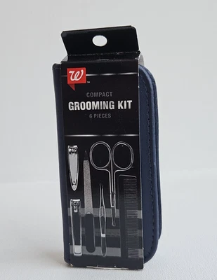 Kit de aseo compacto Juego de 6 piezas Tamaño de viaje Cremallera Azul Estuche de viaje Foto 1 de 4