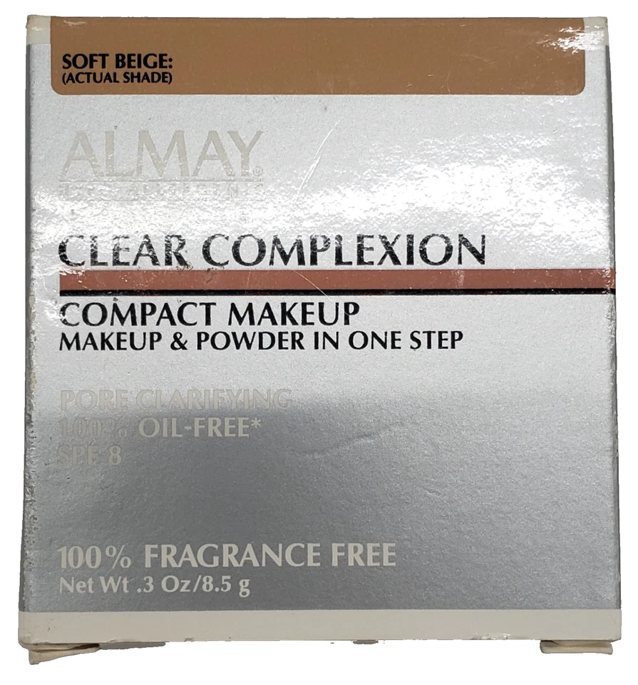 NUEVO Almay Clear Complexion Maquillaje Compacto y POLVO EN UN SOLO PASO BEIGE SUAVE Foto 1 de 1
