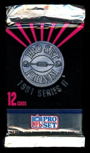 1991 Pro Set Platinum Series 2 Football ungeöffnete Packung - 12 Karten - Bild 1 von 1