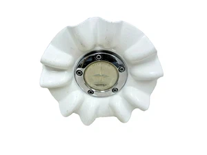 NIPPON M-102 CUSTOM ALLOY WHEEL SNAP ON WHITE CENTER CAP #2D-6 - Picture 1 of 2