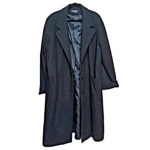 Donnybrook 88 % Wolle schwarz Trenchcoat volle Länge Damengröße 22 W Vintage gebraucht, in einwandfreiem Zustand - Bild 1 von 7