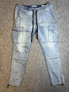 Pacsun Hose Herren Gr. L Blau Cargo Jogger Utility Kordelzug Stretch Wandern - Bild 1 von 11