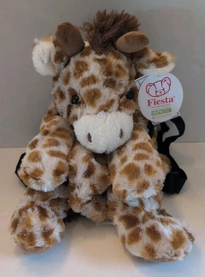 NWT Fiesta Giraffe Backpack Plush Stuffed Animal Bag w/ Adjustable Straps Kids! - Image 1 of 4