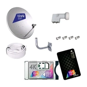 CAM HD 4K ULTRA TIVÙSAT + SCHEDA+PARABOLA 45CM +LNB +SUPPORTO + 20 METRI DI CAVO - Imagen 1 de 1
