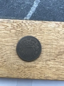 1864 Copper 2 Two Cent piece Civil War Coin #129A - Picture 1 of 4