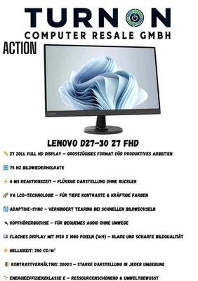 Lenovo D27-30 27" FHD Monitor - Bild 1 von 3
