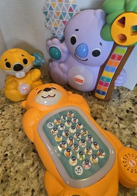 Fisher-Price Linkimals Interactive Lot Of 3 Beaver, Otter, Koala Music Lights  - Image 1 of 4